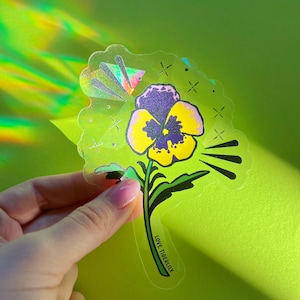 Violet/Pansy Rainbow Maker I February Birth Flower Viola Suncatcher Window Sticker