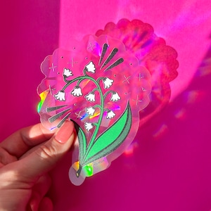 Lily of the Valley Rainbow Maker I May Birth Flower Suncatcher Window Sticker