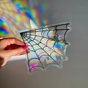 Spiderweb Rainbow Maker I Suncatcher Window Sticker I Halloween Decoration
