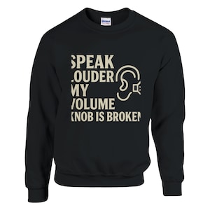 Unisex Rundhals-Sweatshirt | Grafik für Taub- und Schwerhörigkeit | Inklusive Design | Accessoire Kunst | Disability Advoc Tisch Print