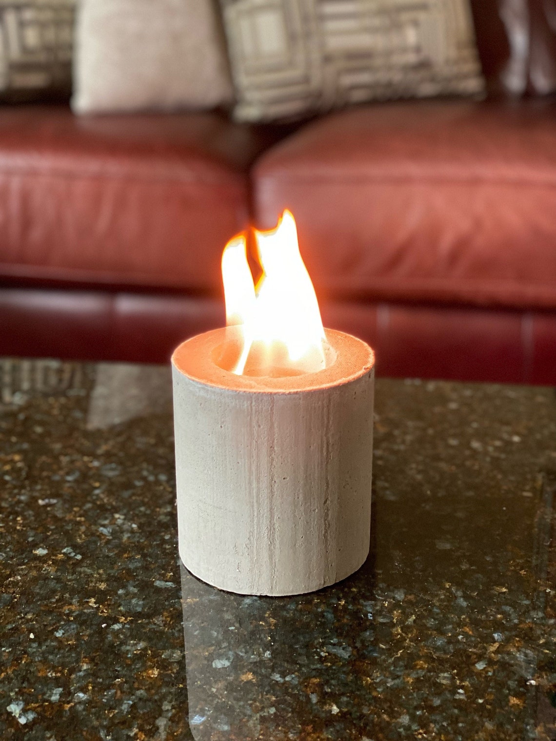 Concrete Tabletop Fire Pit Large Size Mini Fire Pit Etsy