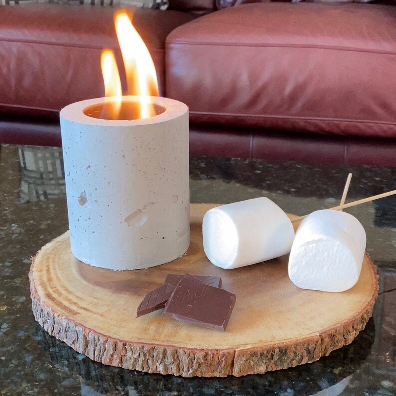 Concrete Tabletop Firepit Mini Fire Pit Table Fire Pit Etsy