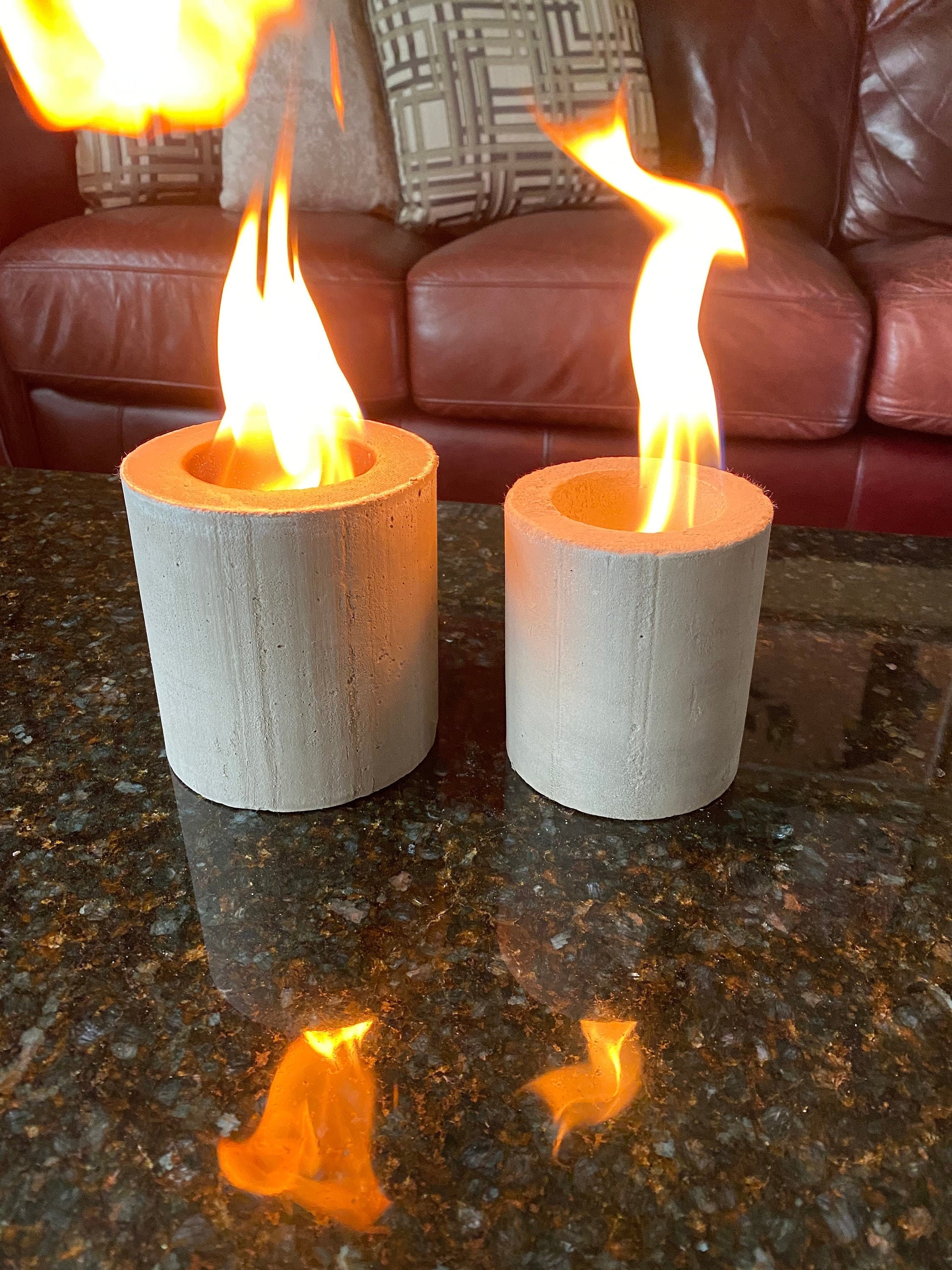 Concrete Tabletop Fire Pit Large Size Mini Fire Pit Etsy