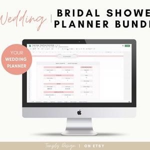 Bridal Shower  Excel Planning Bundle, Wedding Excel and Google Planners,Digital Guest List, Budget, To-Do&#39;s Bachelorette DIY Bridal Planner