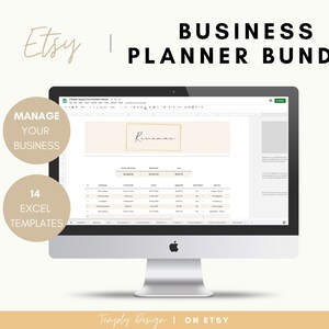 Etsy Shop Business Planning Bundle, Excel and Google Spreadsheets, Sales Tracker, Cost, Revenue, Client, Suppliers, Tag, Listing, To Do List