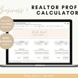 Realtor Profit Rechner, Excel Office 2019, Real Real Real Traume Propion Planer, Business Expense and Profit Template, Google Sheets