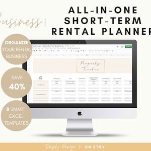 All-In-One Short Term Rental Bundle, Excel and Google Digital Spreadsheets Budget, Airbnb, VRBO, Hospitality Plan Guest Rental Planners