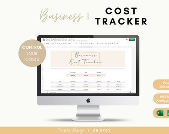 Business Cost Tracker, Excel Expense Spreadsheet, Finance Spending Tracker, Accounting Organizer, Etsy Shop Planners, Business Toolkit