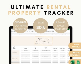 Ultimate Rental Property Trackers, Excel and Google Bundles, Landlord Planner Spreadsheets, Tenant Rent Collection Property Management Tools