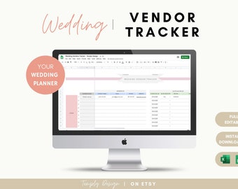 Wedding Vendor Tracker, Wedding Planner Spreadsheets Excel and Google, Wedding Venue Comparison Service Provider, Wedding Budget and Quotes
