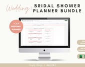 Bridal Shower Excel Planning Bundle, Wedding Excel and Google Planners,Digital Guest List, Budget, To-Do's Bachelorette DIY Bridal Planner
