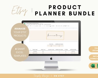 Etsy Product Planner, Etsy Shop Tracker, Listing Planning,Inventory Spreadsheet, Business Kit, Etsy Shop Starters, Product Tracker Tool