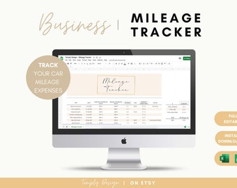 Business Mileage Tracker in Excel and Google Spreadsheet. Distance and Car Calculators Tax Deduction Driving Mileage Business Expense