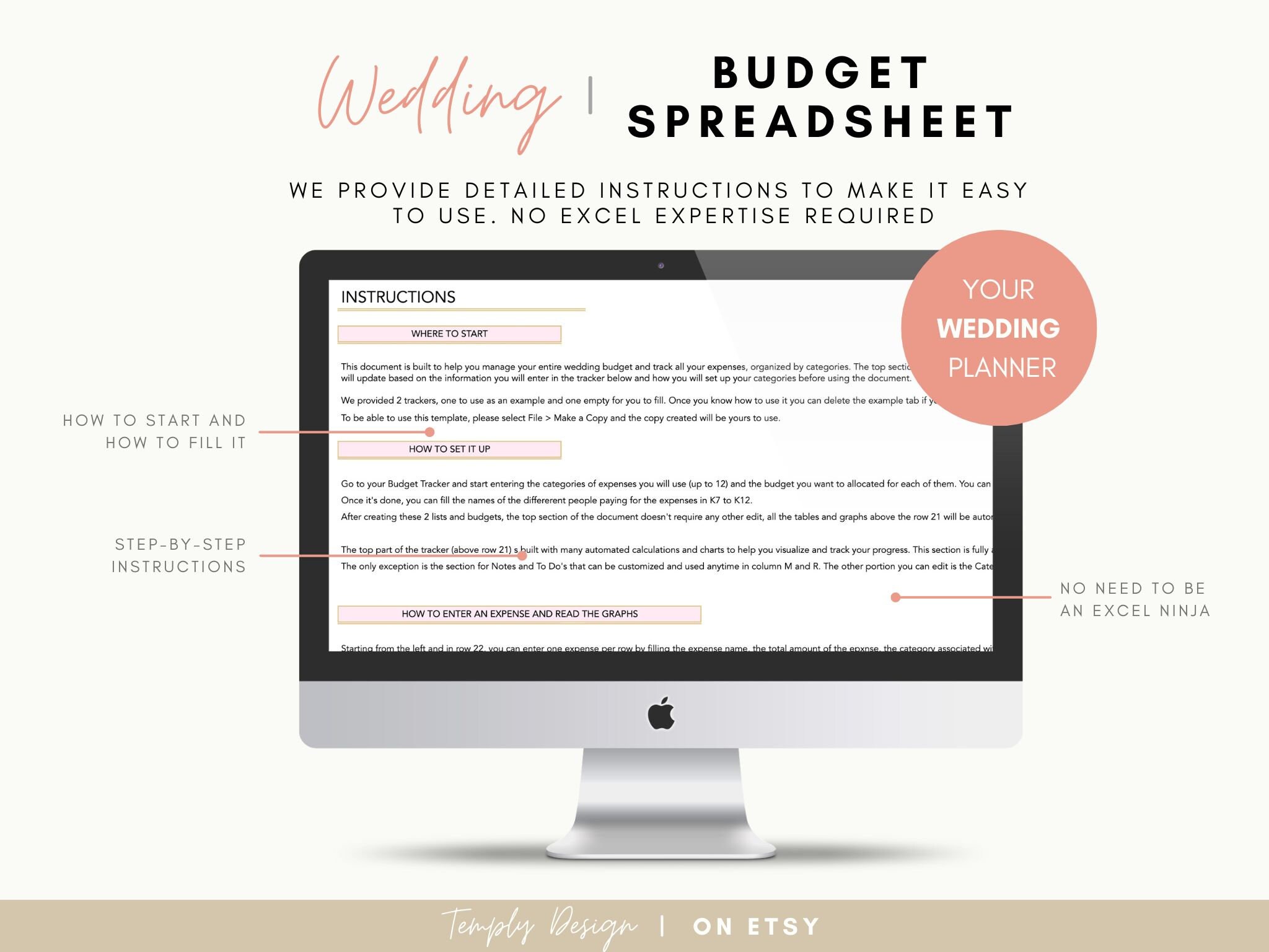 Wedding Budget Planner | Excel Spreadsheet Template With Expense ...