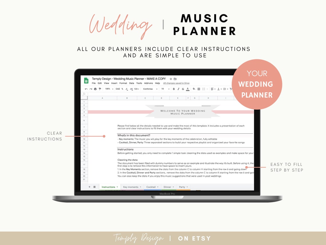 Wedding Music Planner Playlist Tracker Song Organizer Etsy
