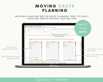 Home Moving Planner, 2025 Moving Spreadsheet Excel and Google, New