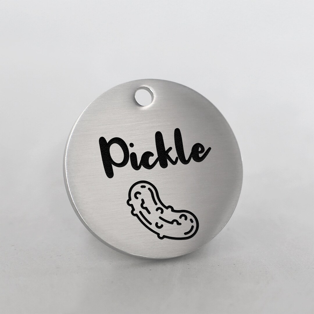 Name Tag With Gherkin Pickle Stainless Steel Dog Tag Pet Etsy Australia