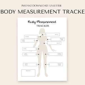Body Measurements Tracker, Printable Body Measurement Chart, Weight ...