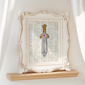 Heroine&#39;s Sword Velvet Art Print: Vintage Fairytale Decor