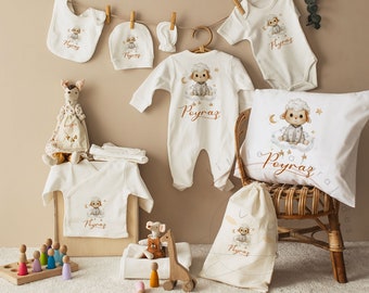 13 stuks lammetje ontwerp Coming Home Outfit set, gepersonaliseerde Boho babykleding, babymeisje cadeau, babyjongen cadeau, kraamcadeau