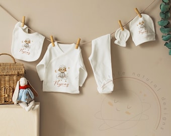 Little Lamb Coming Home Outfit set, Rainbow Baby Outfit, Personalized Newborn Outfit, Baby Girl Gift,  Baby Shower Gift