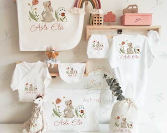 Coming Home Outfit set, Vestiti per bambini personalizzati, Regalo per bambina, Regalo per neonato, Regalo per baby shower, Set di vestiti per neonati da 13 pezzi