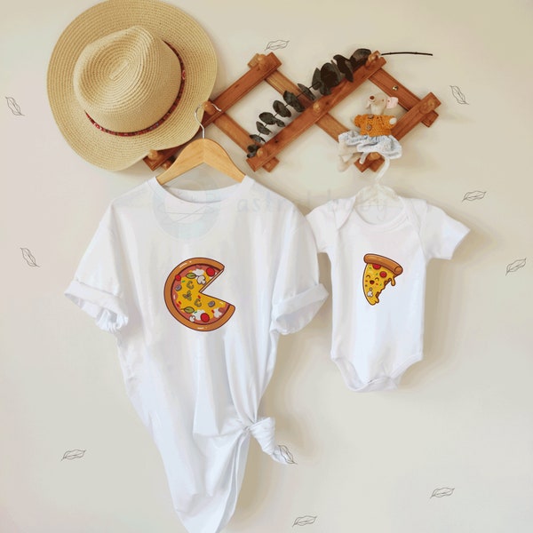 T-shirt Dad & Baby Pizza, chemise Papa et Moi, coffret cadeau père et bébé assorti, body bébé et chemise papa, nouveau cadeau papa