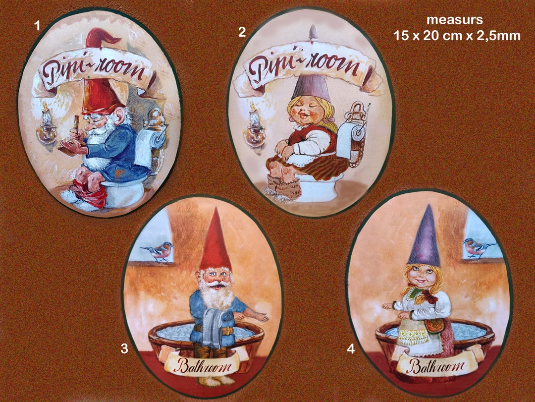 Bathroom Door Plaques,gnomes Plaques,door Plate,plaques for Home,wooden