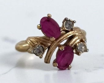 Avon Ring with Pink Stones & Rhinestones – Adjustable
