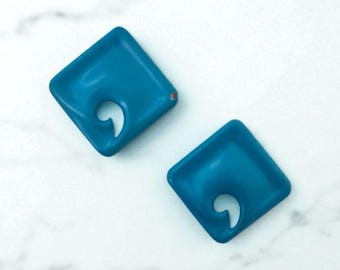 Turquoise-Colored Metal Earrings