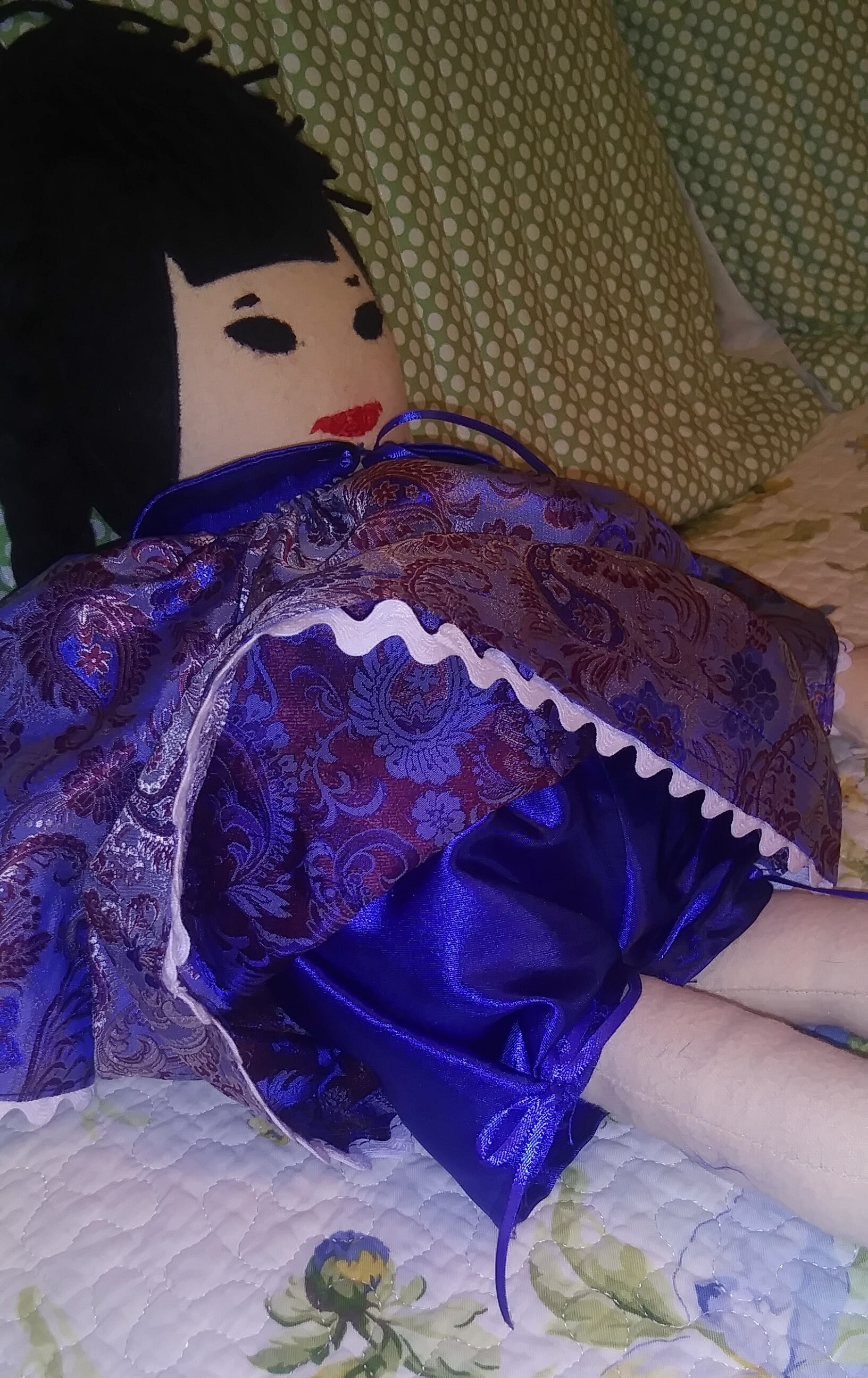 Handmade Cloth Oriental Doll 20, Japanese Doll, Display Doll, Gift for