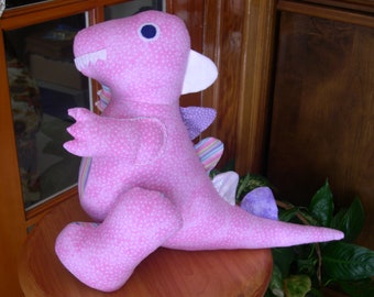 Handmade Pink dinosaur plushie toy, stuffed animal, Birthday present, Nursery toy, Gift for girls, Party gift, Collectible toys,