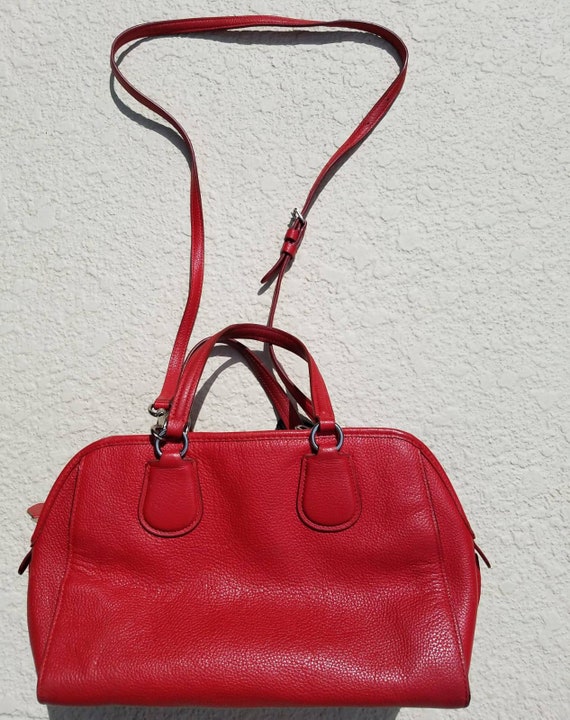 Lipstick Red handbag, faux leather shoulder bag - Folksy