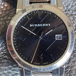 VINTAGE Burberry Watch, Vintage Men Burberry Watch, Silver Watch, Burberry Watch