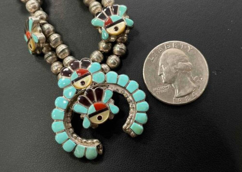 RARE ZUNI NECKLACE Zuni Sunface Squash Blossom Necklace Zuni Etsy
