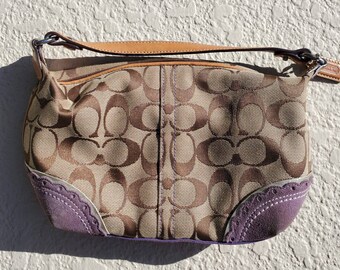purple and brown coach purse