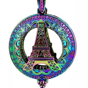 Eiffel Tower PARIS Magic French PENDANT double sided scented locket diffuser Necklace, Cage Locket Necklace, Perfume Diffuser Pendant charm