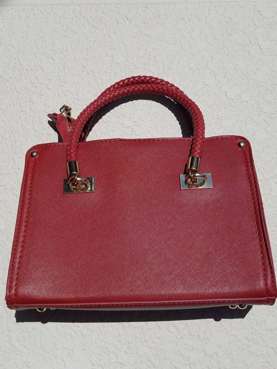 NWOT BEBE Bella Smooth Satchel, Bebe Red Purse, B… - image 2