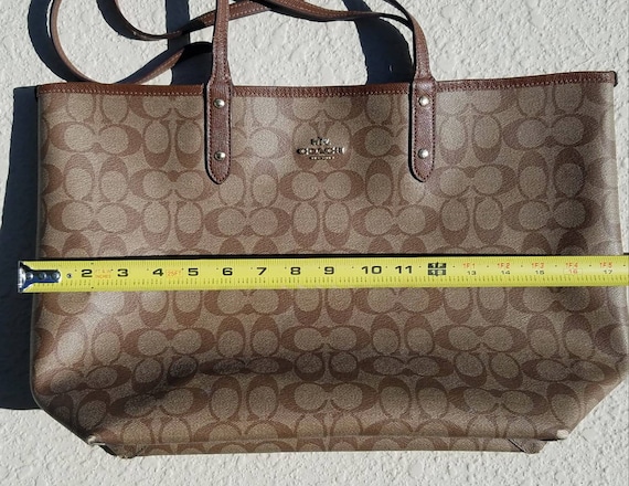 Buy REVERSIBLE COACH Signature Tote Brown Coach Purse Reversible