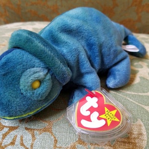 RARE RAINBOW Beanie Baby with Errors, Rainbow The Chameleon with Tag Errors! Beanie Babies Collection, Rare ty Beanie Babies Collectible!!