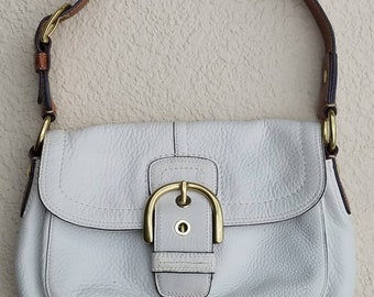 Coach white leather bag hotsell