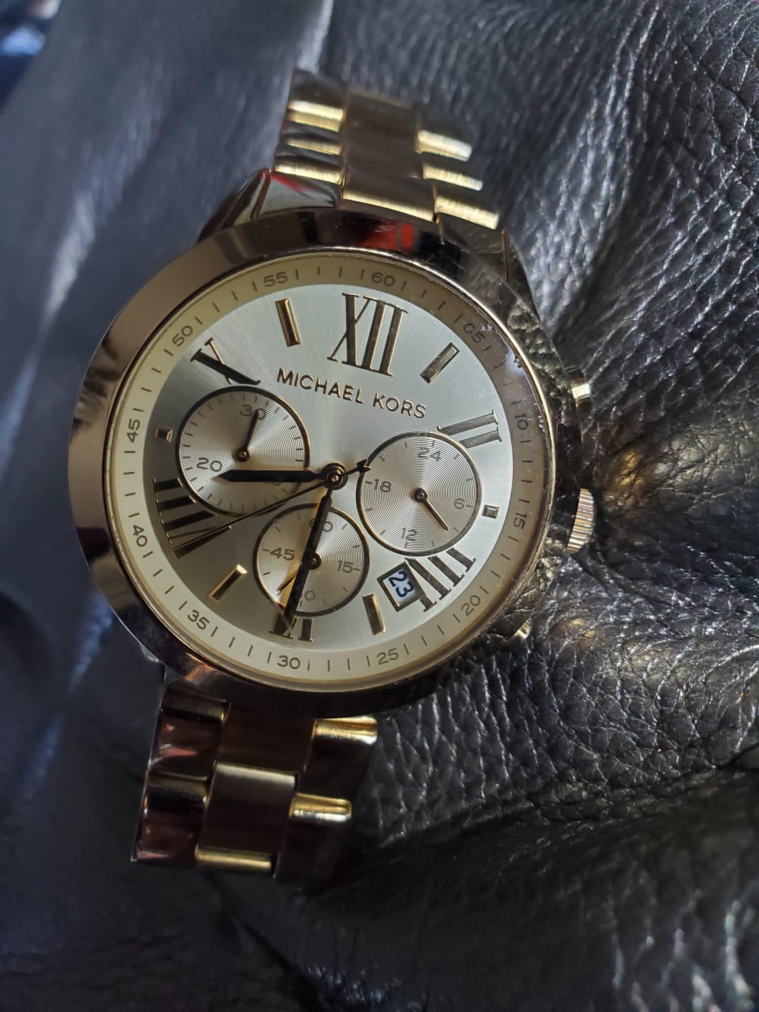 MICHAEL KORS Vintage Golden Embossed Watch Vintage Michael Kors Gold Watch - Etsy main image 2