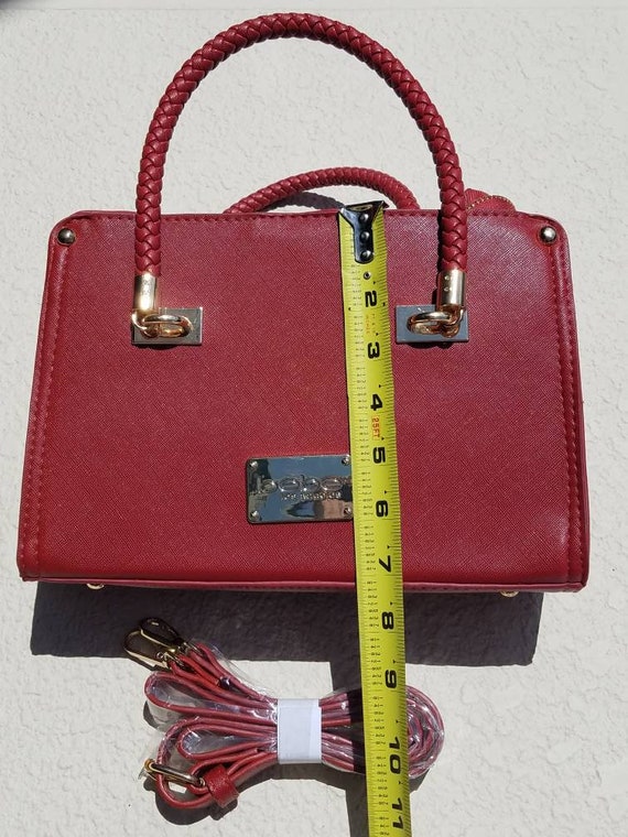 NWOT BEBE Bella Smooth Satchel, Bebe Red Purse, B… - image 5