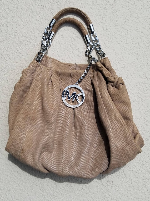 Buy the Michael Kors Brown Double Sided Monogram Scarf