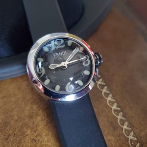 VINTAGE Fendi Bussola BUBBLE Watch Stainless Steel, Vintage Fendi Watch, Fendi Silver and Black Watch, FENDI Watch, Unisex Watch!