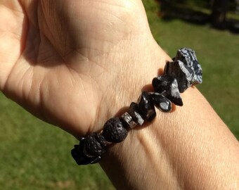 Snowflake Obsidian Diffuser Bracelet