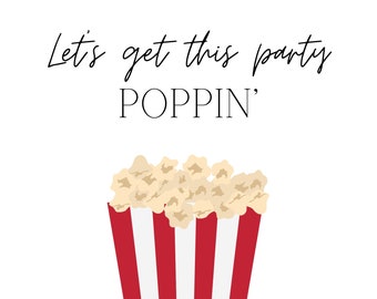 Let's Get this Party Poppin-feestbord (digitaal bestand)