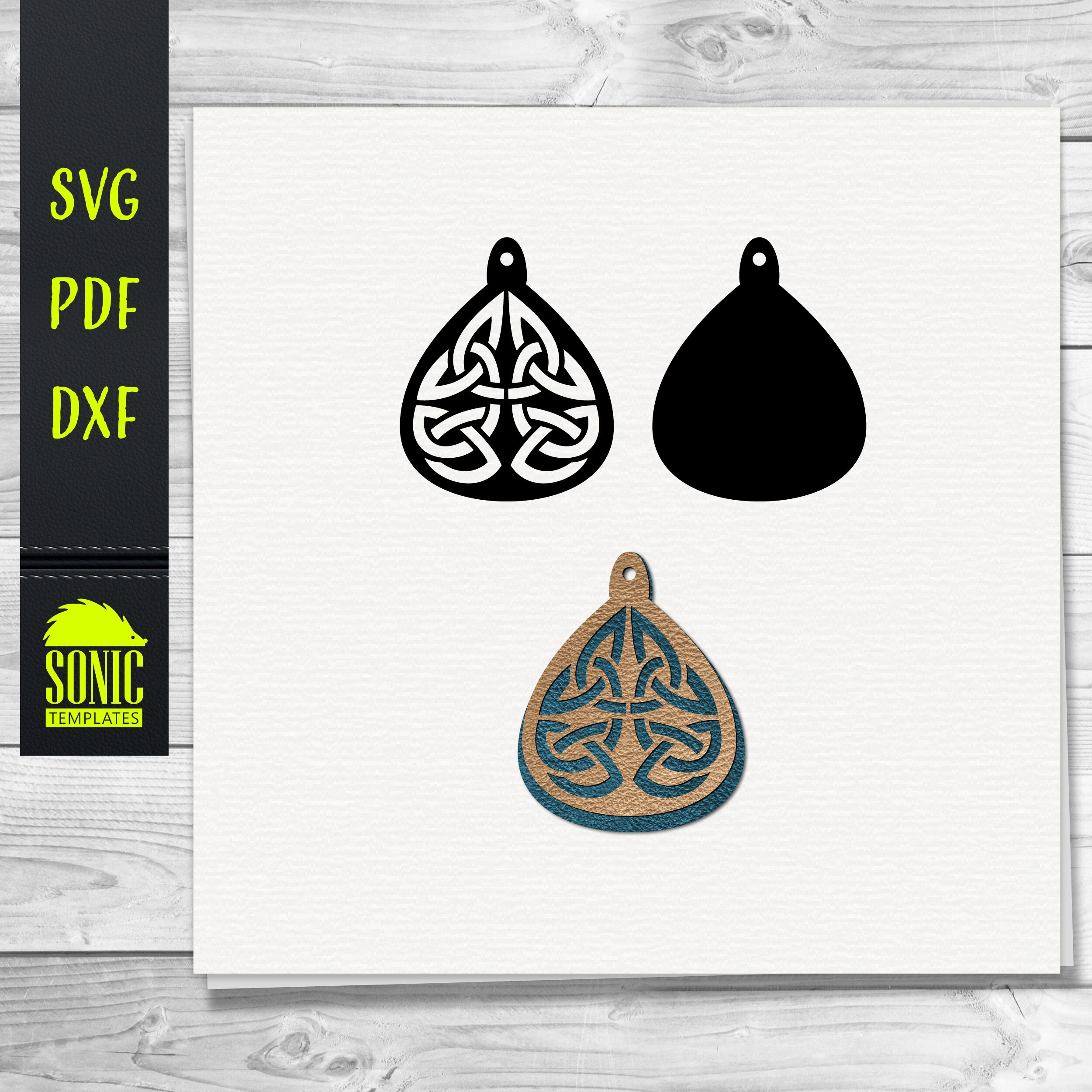 Leather Earrings Svg Dxf Pdf Celtic Knot Design Easy To Cut Etsy