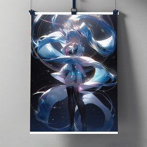 Hatsune Miku Wall Art Digital Download | Miku Instant Download | Hatsune Miku Vocaloid Poster | Anime Wall Art | Anime Digital Download