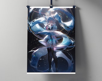 初音ミク ウォールアート デジタルダウンロード | ミク インスタントダウンロード | 初音ミク ボーカロイド ポスター | アニメ ウォールアート | アニメ デジタルダウンロード